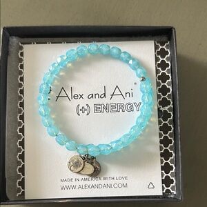 Alex and Ani Light Blue Beaded Bracelet